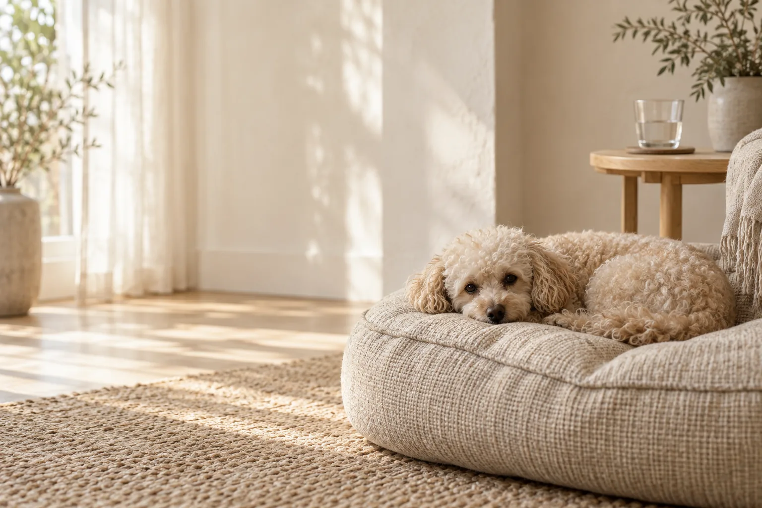 A small companion resting at home