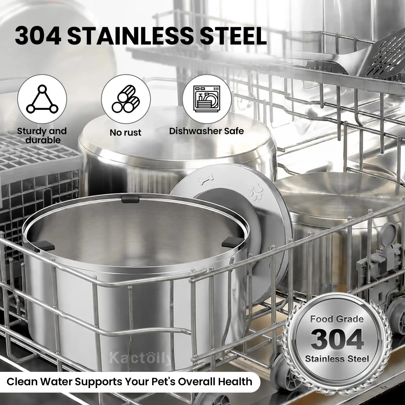 3L Stainless-Steel Slow-Drinking Dog Water Bowl detail 8