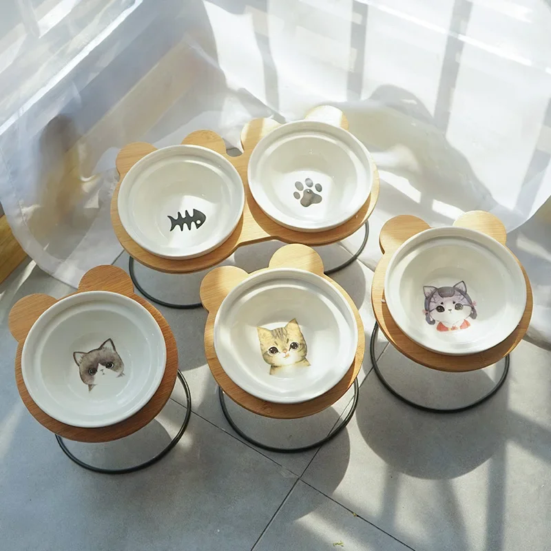Double Ceramic Dog Bowl Set view 2