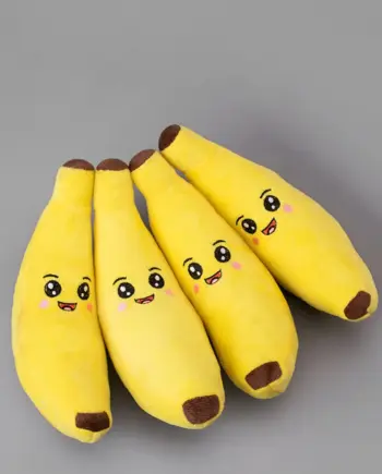 Plush Banana Squeaker Dog Toy — view 1