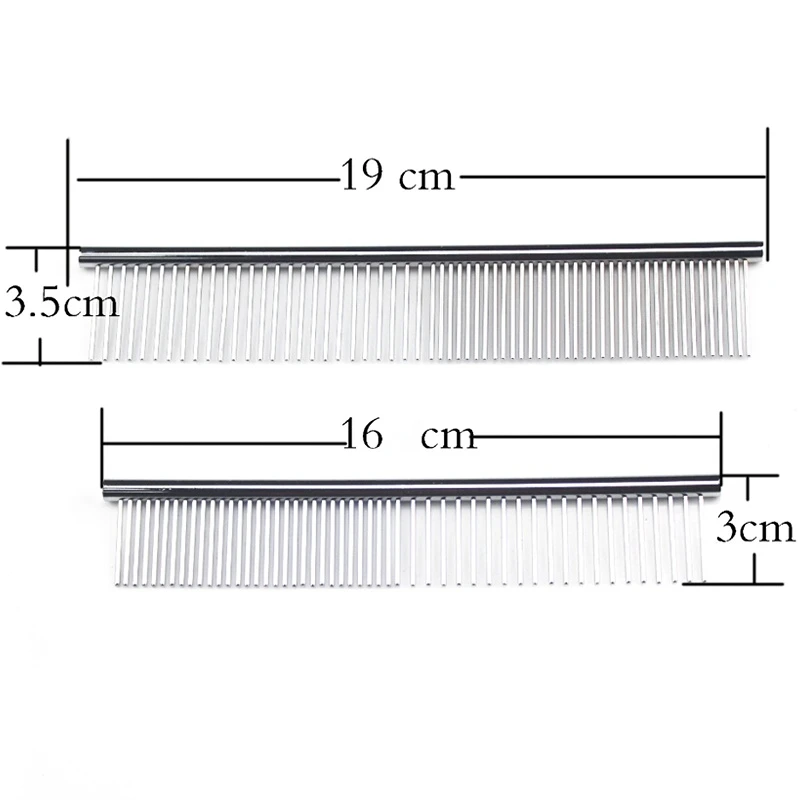 Stainless-steel long-coat dog comb view 4