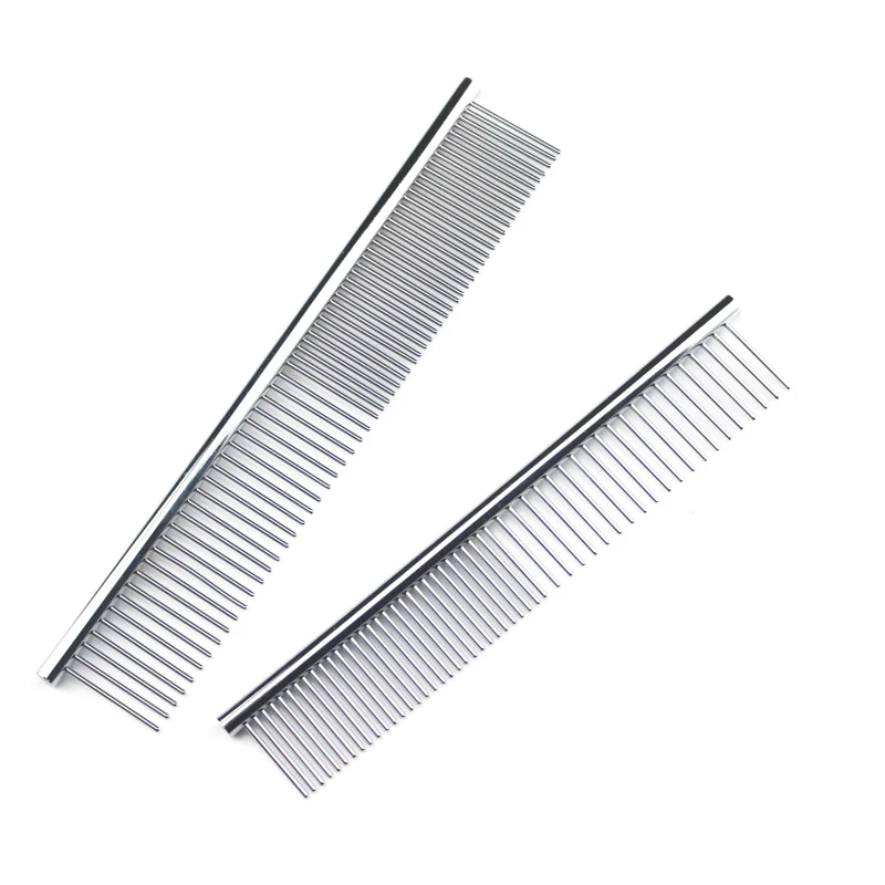Stainless-steel long-coat dog comb
