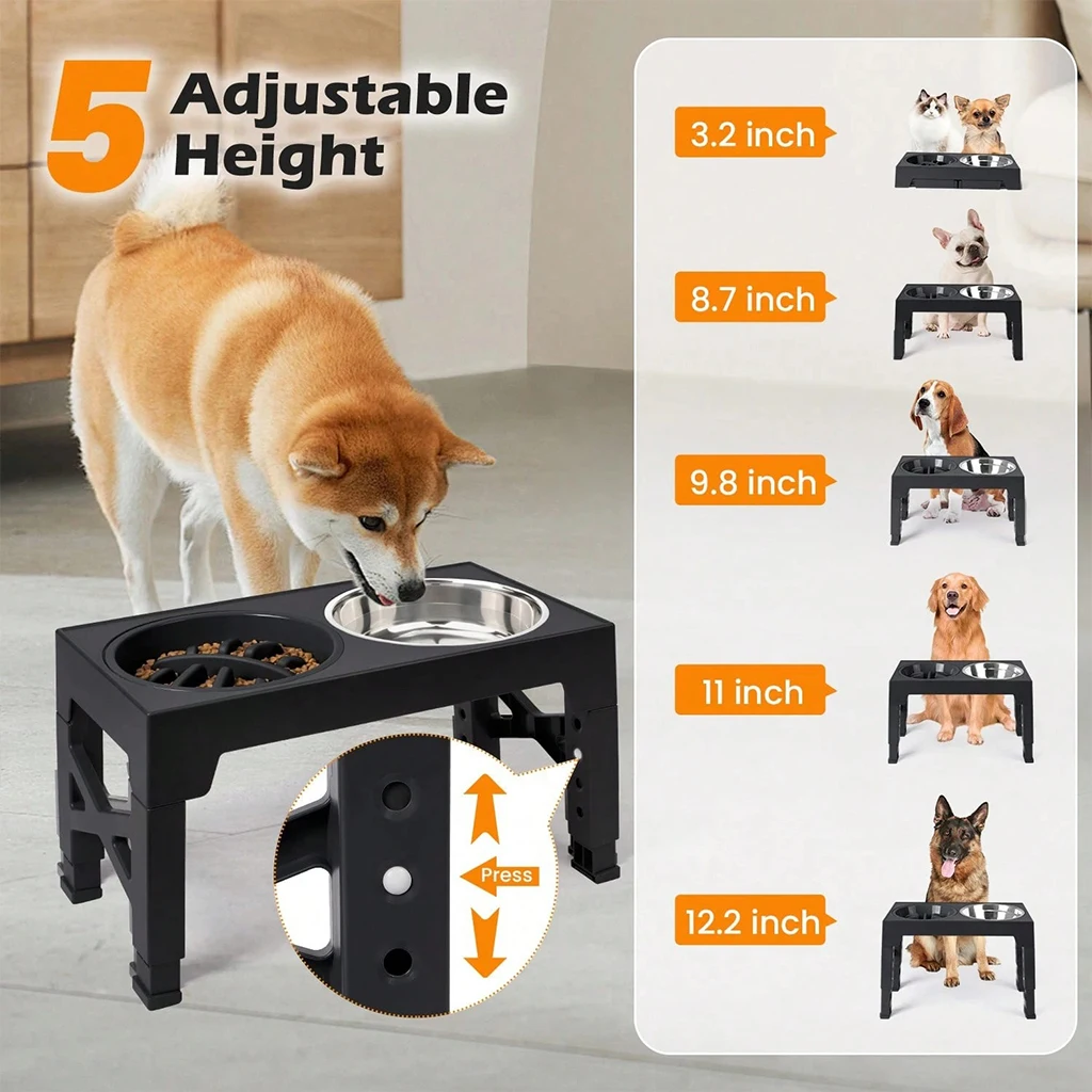 Adjustable Stainless-Steel Dog Feeding Station detail 3