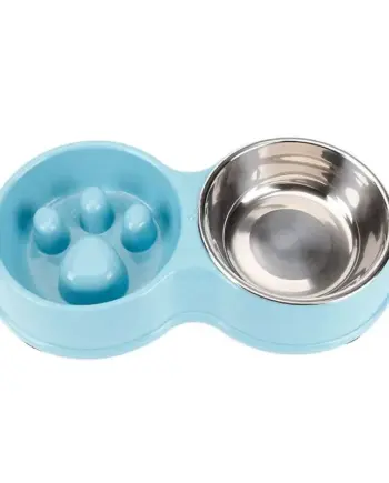Double Stainless-Steel Dog Feeder Set