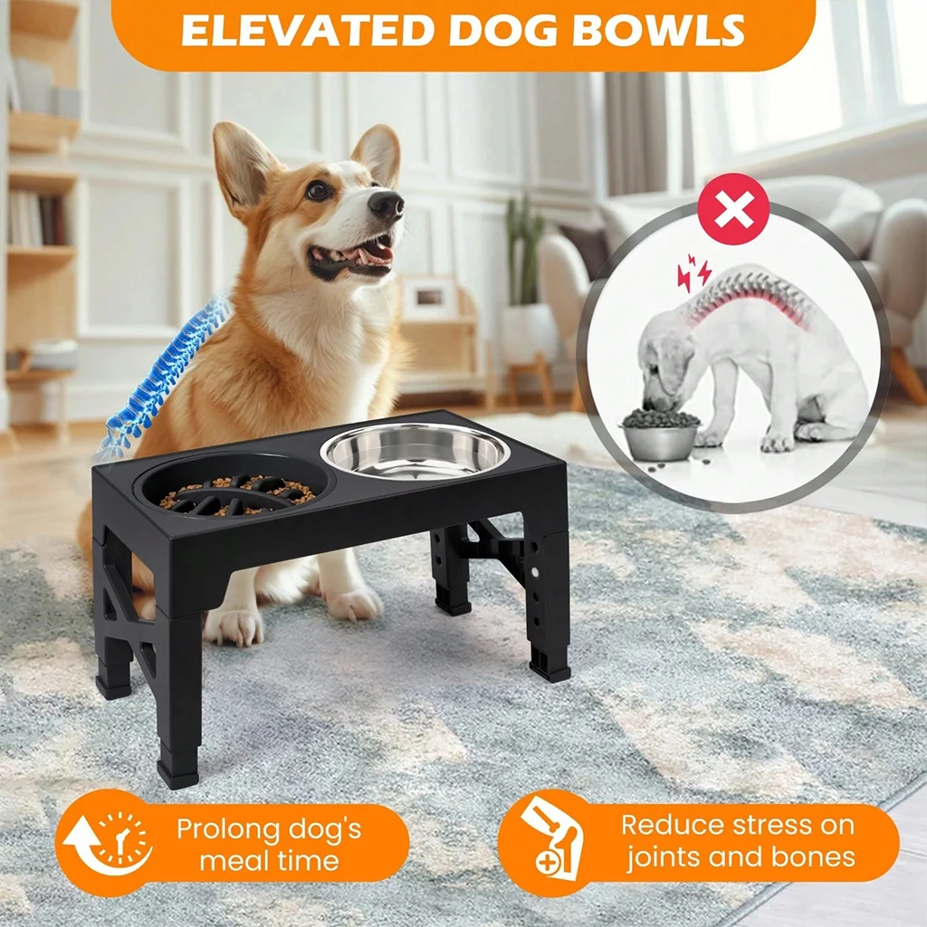Adjustable Stainless-Steel Dog Feeding Station detail 2