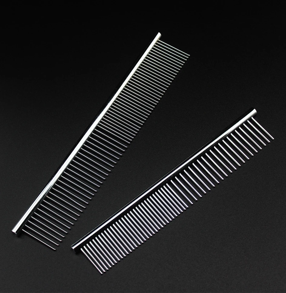 Stainless-steel long-coat dog comb view 6