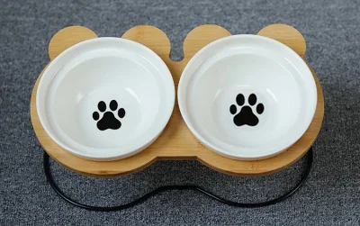 Double Ceramic Dog Bowl Set view 7