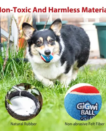 Rubber and Felt Squeaker Ball Set — view 3