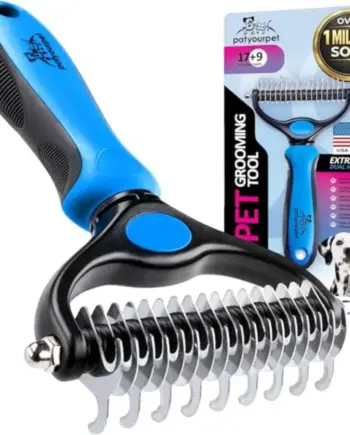 Double-sided stainless-steel and silicone dog brush