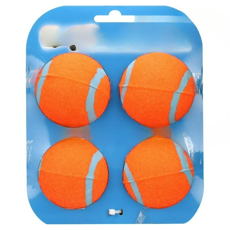 Natural-rubber core dog fetch balls pack of four view 2