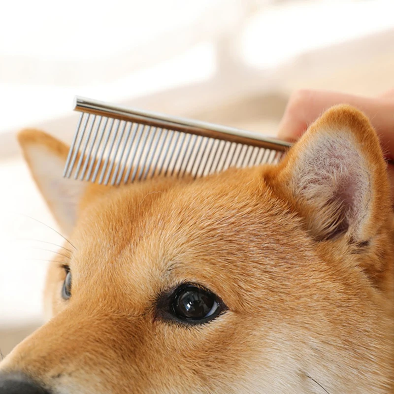 Stainless-steel long-coat dog comb view 3