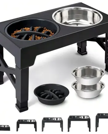 Adjustable Stainless-Steel Dog Feeding Station