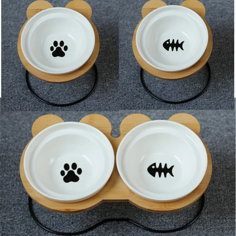 Double Ceramic Dog Bowl Set view 3