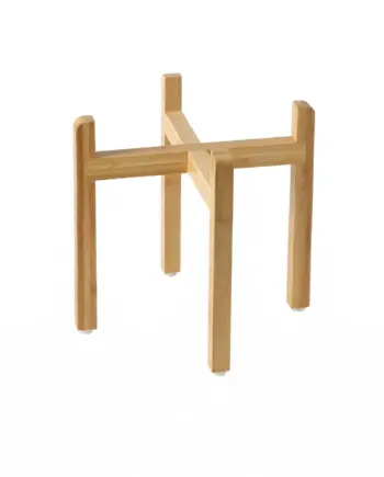 Industrial Bamboo Dog Bowl Stand