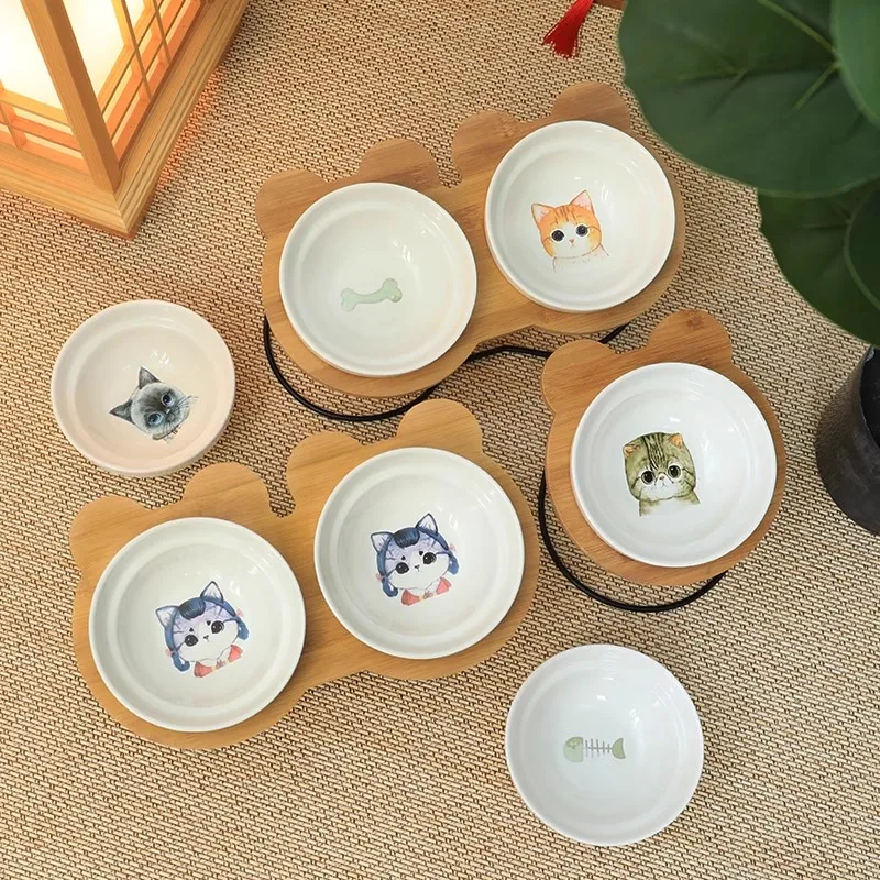 Double Ceramic Dog Bowl Set