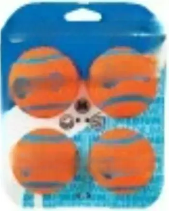 Natural-rubber core dog fetch balls pack of four