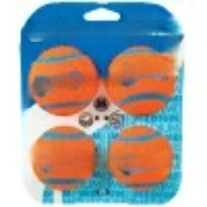 Natural-rubber core dog fetch balls pack of four